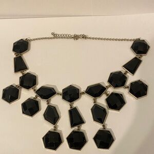 Black Geometric Gemstone Necklace